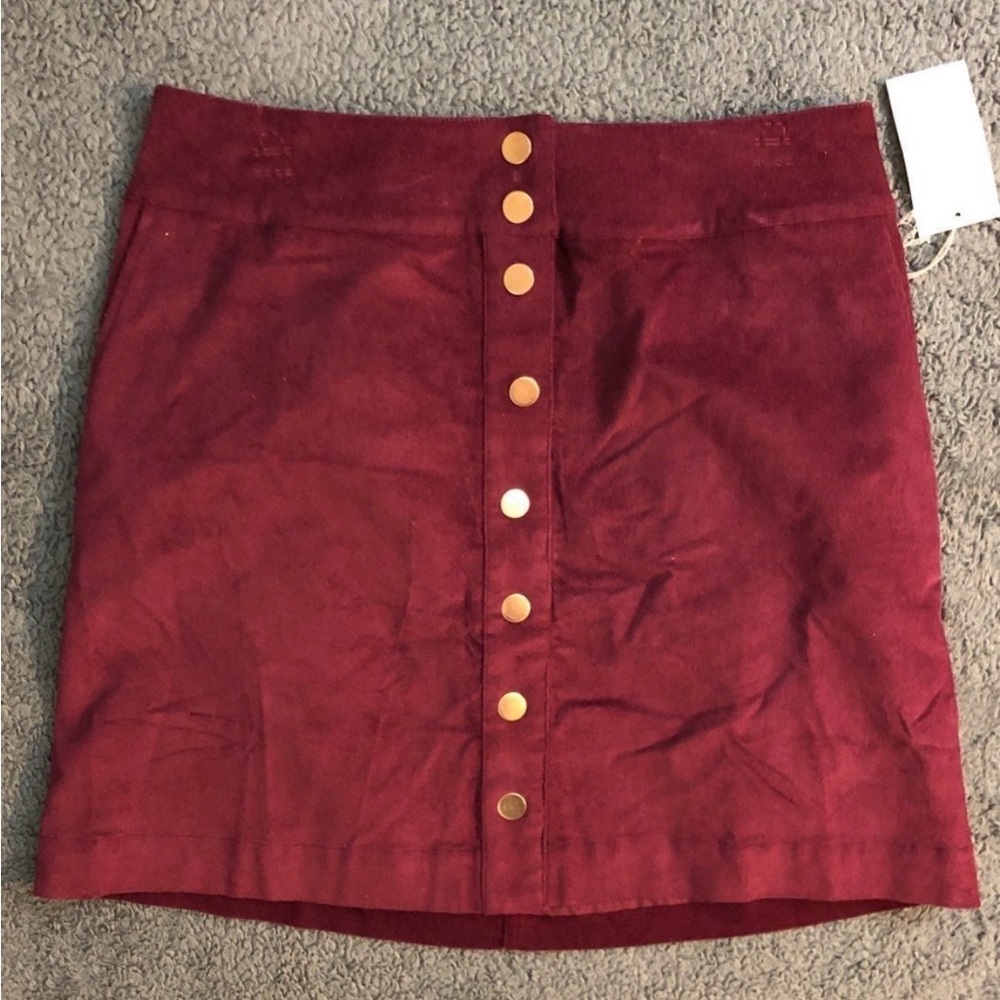 Velvet mini skirt